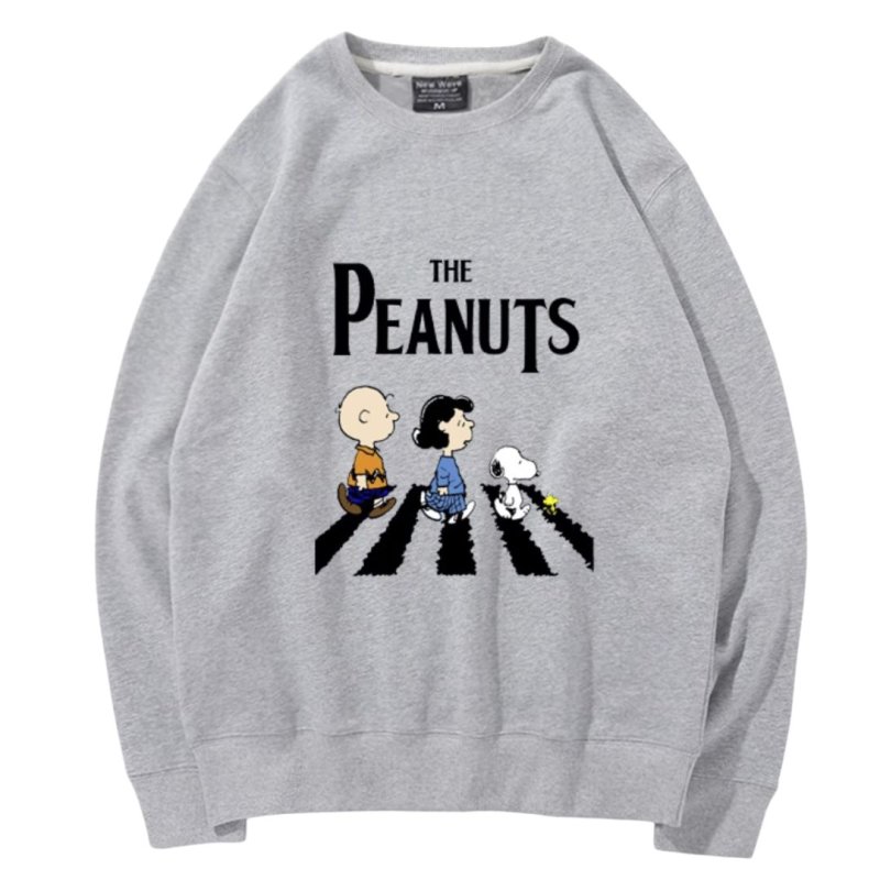 画像1: Unisex THE PEANUTS logo x Snoopy long sleeve sweatshirts  男女兼用  ユニセックスTHE PEANUTS logo×スヌーピープリント 長袖スウェット  トレーナー (1)