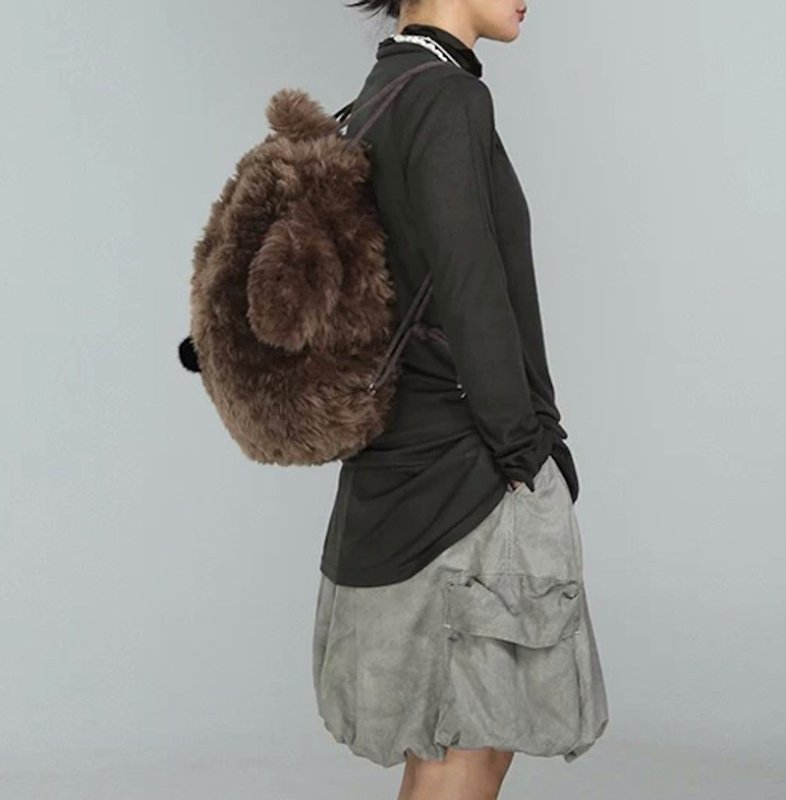 画像11: Fluffy Plush Dog Tote Shoulder Backpack Rucksack　モコモコぬいぐるみ犬ドッグトートショルダーバックパックリュックサック (11)