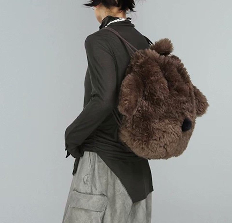 画像12: Fluffy Plush Dog Tote Shoulder Backpack Rucksack　モコモコぬいぐるみ犬ドッグトートショルダーバックパックリュックサック (12)