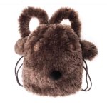 画像1: Fluffy Plush Dog Tote Shoulder Backpack Rucksack　モコモコぬいぐるみ犬ドッグトートショルダーバックパックリュックサック (1)
