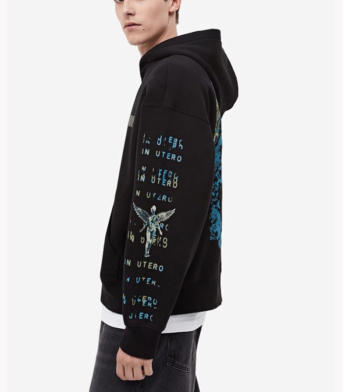 画像6: Unisex Nirvana Metallic Angel Print Hoodie  男女兼用 ユニセックスニルヴァーナ メタリック天使プリントフーディパーカー (6)