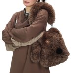 画像7: Fluffy Plush Dog Tote Shoulder Backpack Rucksack　モコモコぬいぐるみ犬ドッグトートショルダーバックパックリュックサック (7)