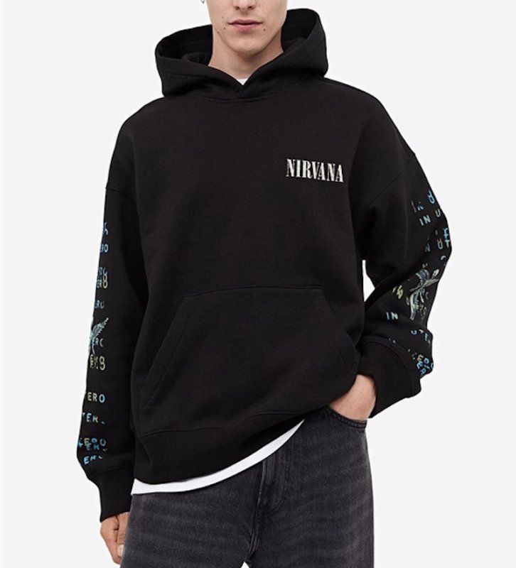 画像4: Unisex Nirvana Metallic Angel Print Hoodie  男女兼用 ユニセックスニルヴァーナ メタリック天使プリントフーディパーカー (4)