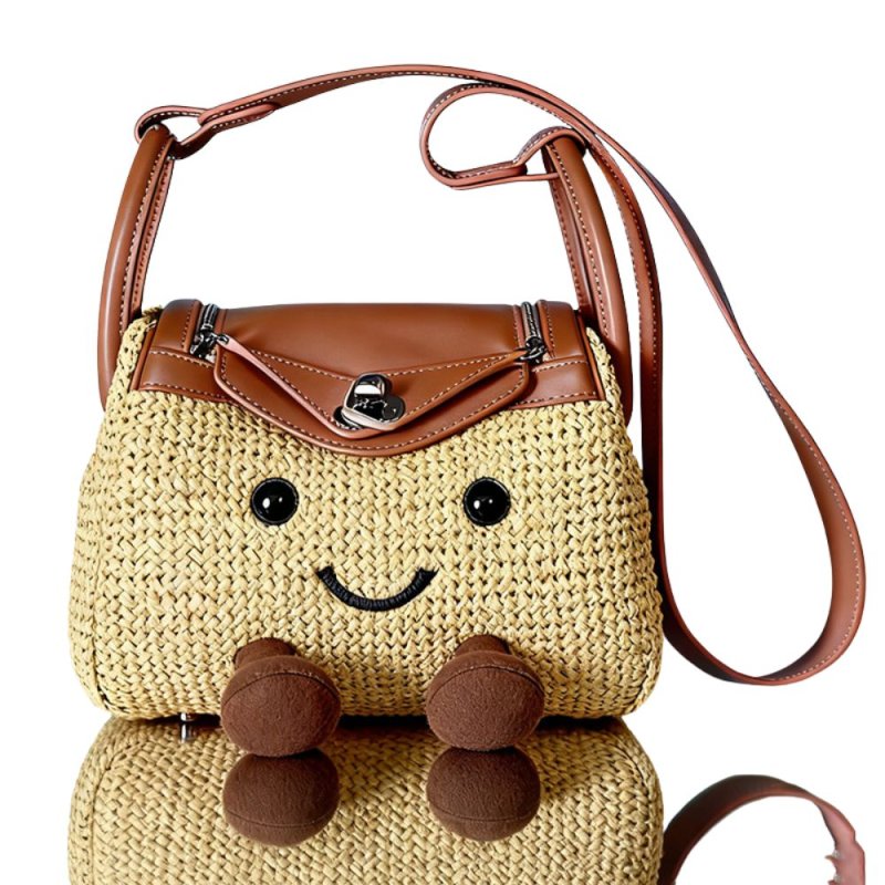 画像6: BK Smile Fur Tote Pochette Shoulder Bag Doll スマイル ファー ポシェット ショルダー モコモコ トート ぬいぐるみ バッグ  (6)