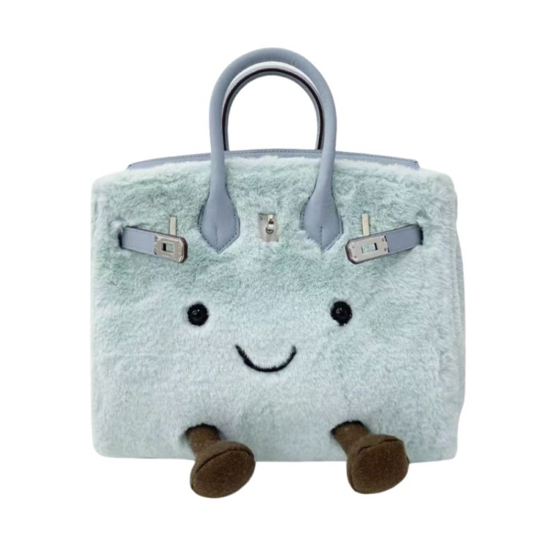 画像7: BK Smile Fur Tote Bag BK L スマイル ファー モコモコ トート ぬいぐるみ バッグ (7)