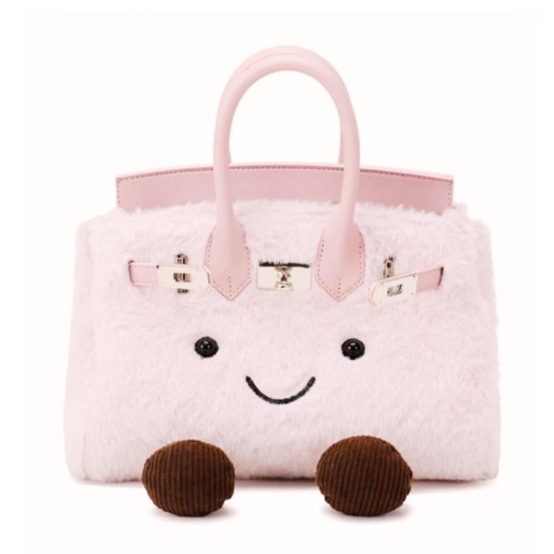 画像4: BK Smile Fur Tote Bag BK L スマイル ファー モコモコ トート ぬいぐるみ バッグ (4)