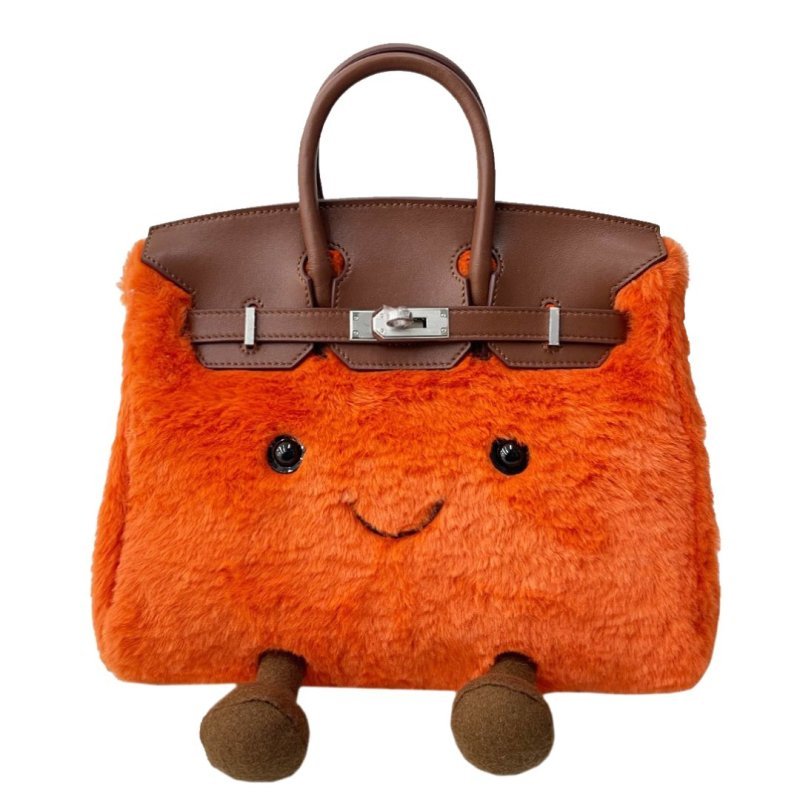 画像3: BK Smile Fur Tote Bag BK L スマイル ファー モコモコ トート ぬいぐるみ バッグ (3)