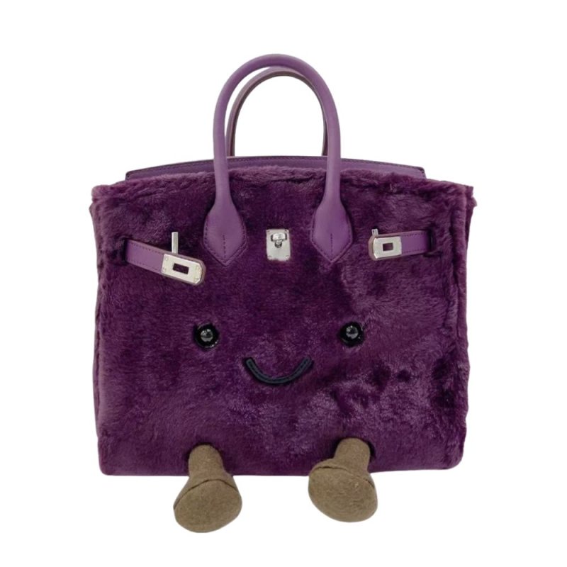画像8: BK Smile Fur Tote Bag BK L スマイル ファー モコモコ トート ぬいぐるみ バッグ (8)
