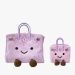 画像5: BK Smile Fur Tote Bag BK L スマイル ファー モコモコ トート ぬいぐるみ バッグ (5)
