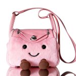 画像1: BK Smile Fur Tote Pochette Shoulder Bag Doll スマイル ファー ポシェット ショルダー モコモコ トート ぬいぐるみ バッグ  (1)