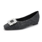 画像1: Women's Rhinestone wedge pumps　ラインストーン付きインヒール  パンプス シューズ  (1)