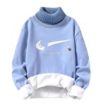 画像4: Unisex NASA Astronaut x Broken swoosh joint round neck sweater sweat shirts ユニセックス 男女兼用 NASA 宇宙飛行士 × ブロークンスウォッシュ 重ね着風 ジョイント スウェットトレーナー タートルネック  (4)