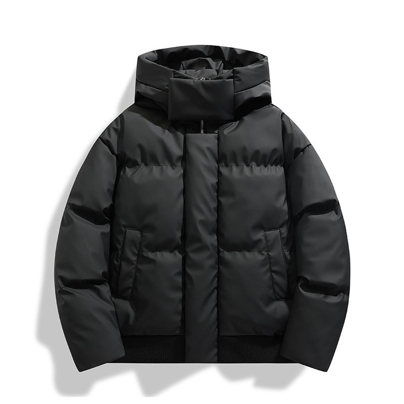 画像1: Stand collar zip-up basic down jacket coat ユニセックス 男女兼用 スタンドカラージップアップベーシックフーディダウンコート (1)