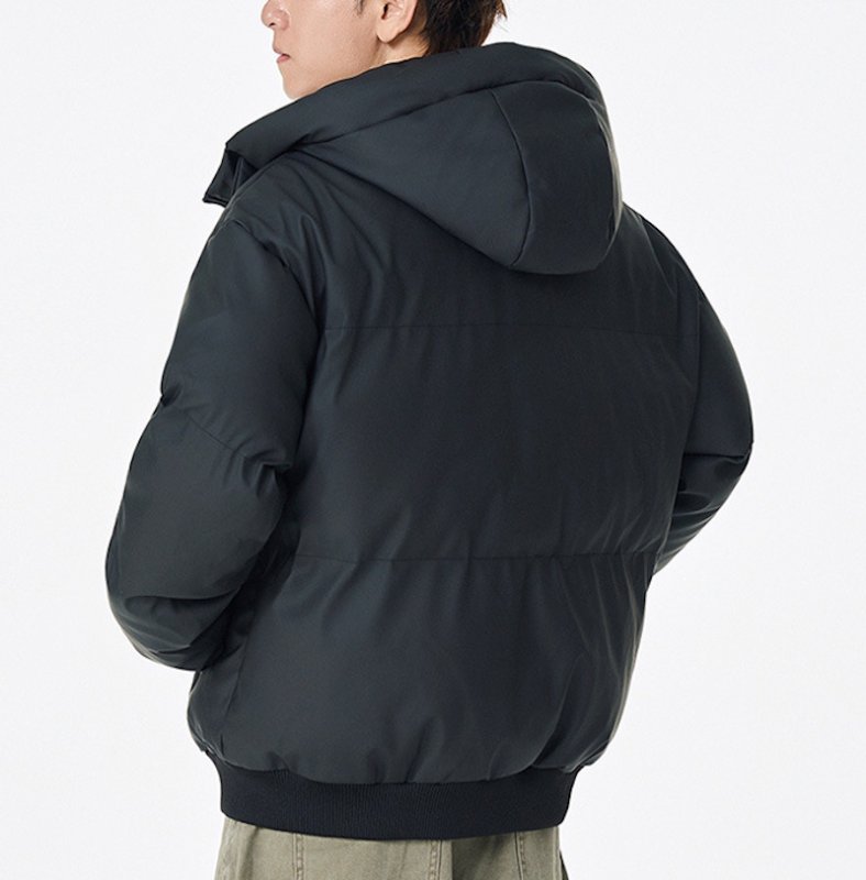 画像5: Stand collar zip-up basic down jacket coat ユニセックス 男女兼用 スタンドカラージップアップベーシックフーディダウンコート (5)