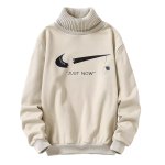 画像1: Unisex NASA Astronaut x Broken swoosh joint round neck sweater sweat shirts ユニセックス 男女兼用 NASA 宇宙飛行士 × ブロークンスウォッシュ 重ね着風 ジョイント スウェットトレーナー タートルネック  (1)