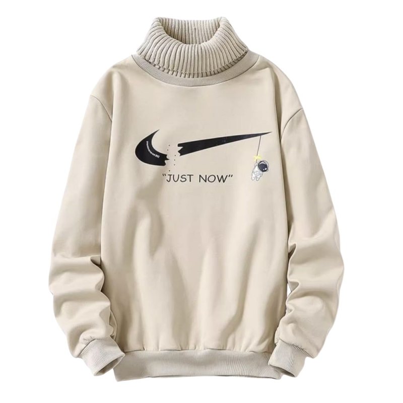 画像1: Unisex NASA Astronaut x Broken swoosh joint round neck sweater sweat shirts ユニセックス 男女兼用 NASA 宇宙飛行士 × ブロークンスウォッシュ 重ね着風 ジョイント スウェットトレーナー タートルネック  (1)