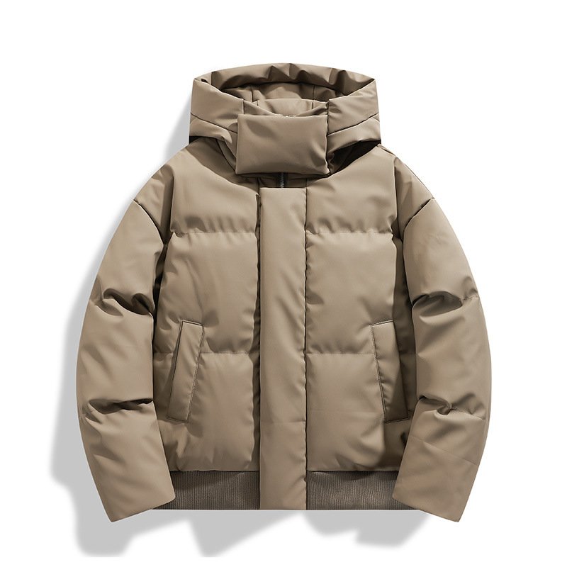 画像3: Stand collar zip-up basic down jacket coat ユニセックス 男女兼用 スタンドカラージップアップベーシックフーディダウンコート (3)