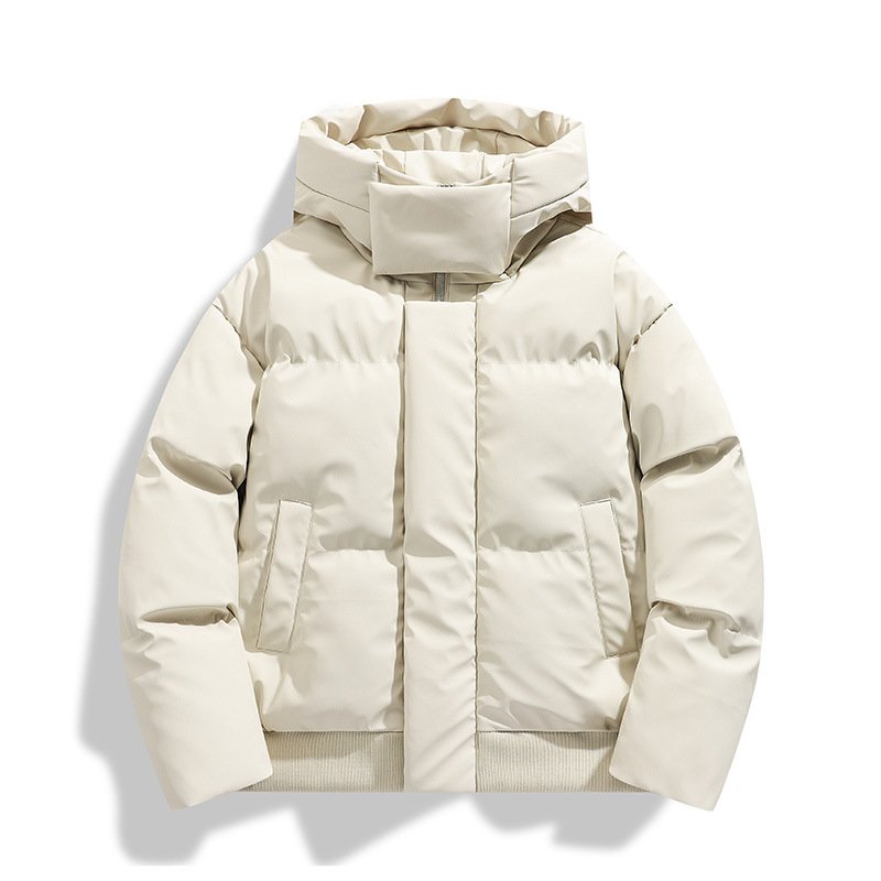 画像2: Stand collar zip-up basic down jacket coat ユニセックス 男女兼用 スタンドカラージップアップベーシックフーディダウンコート (2)