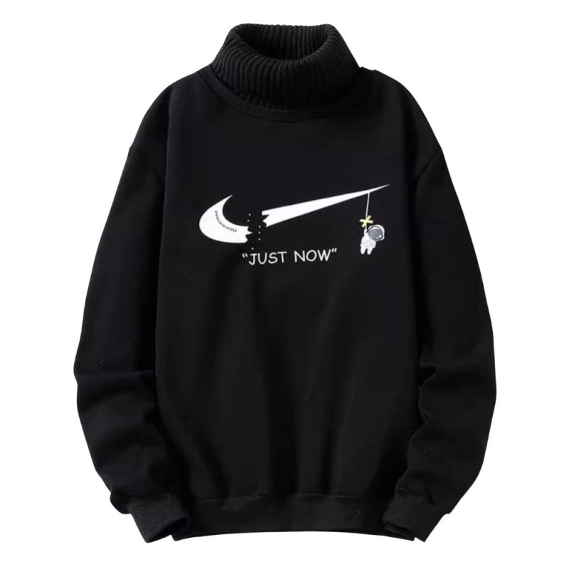 画像2: Unisex NASA Astronaut x Broken swoosh joint round neck sweater sweat shirts ユニセックス 男女兼用 NASA 宇宙飛行士 × ブロークンスウォッシュ 重ね着風 ジョイント スウェットトレーナー タートルネック  (2)