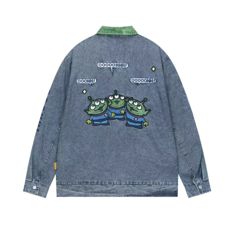 画像3: Unisex Vintage Design Toy Story Friends with Emblem Denim Jacket 男女兼用 ユニセックス ヴィンテージ デザイン トイ・ストーリー フレンズ スマイル　エンブレム　デニム　ジャケット カバーオール (3)