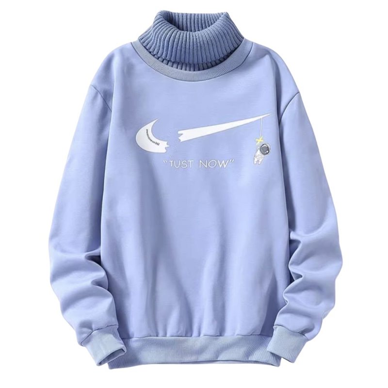 画像3: Unisex NASA Astronaut x Broken swoosh joint round neck sweater sweat shirts ユニセックス 男女兼用 NASA 宇宙飛行士 × ブロークンスウォッシュ 重ね着風 ジョイント スウェットトレーナー タートルネック  (3)