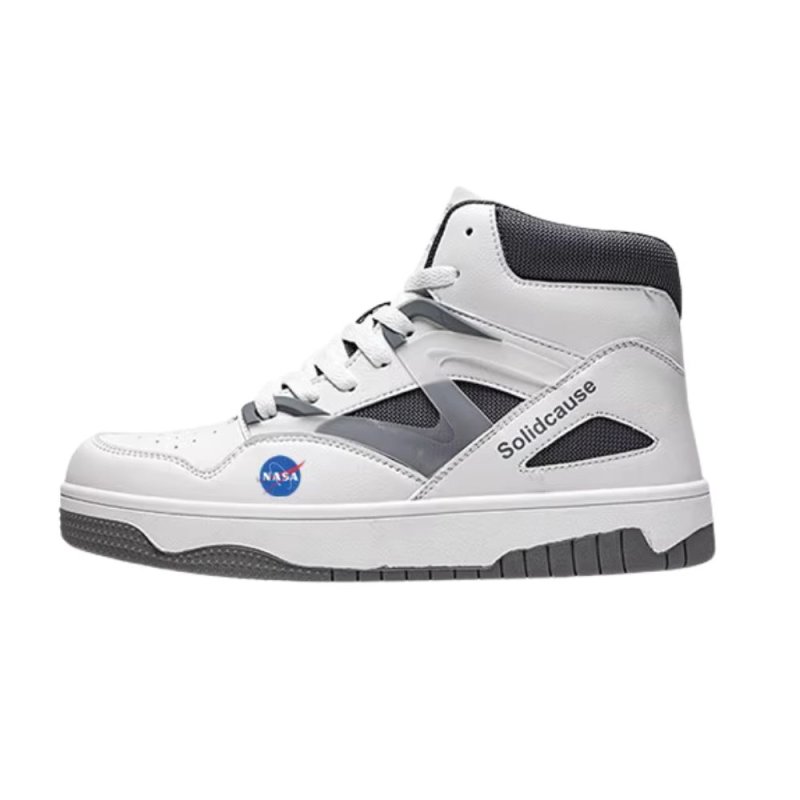 画像2: Men's Nasa Hi-cut lace-up sneakers shoes ユニセックス男女兼用 ナサ NASA ハイカット レースアップ レザースニーカー カジュアル シューズ (2)