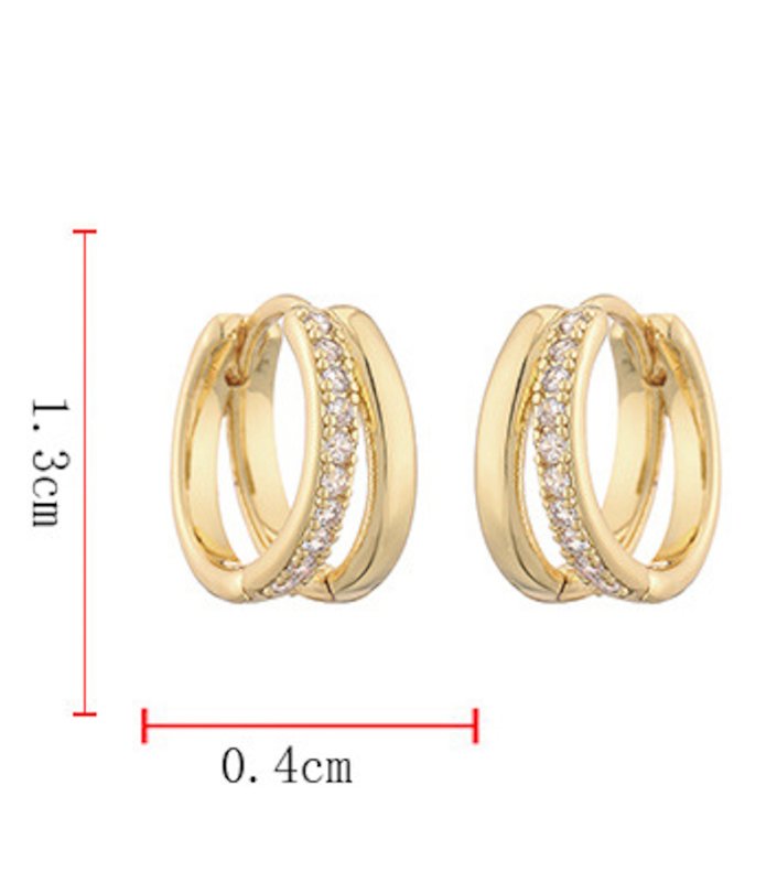 画像6: Double Strap Split Hoop Earrings　ダブルストラップスプリットフープピアス イアリング (6)