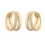 画像1: Double Strap Split Hoop Earrings　ダブルストラップスプリットフープピアス イアリング (1)