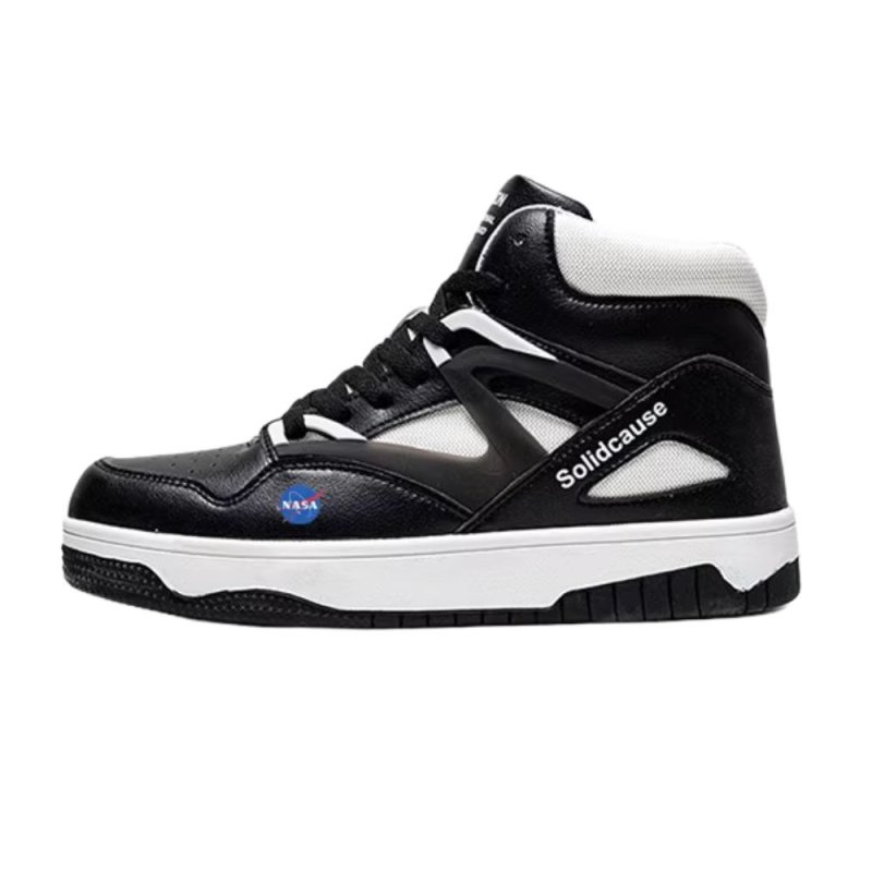 画像1: Men's Nasa Hi-cut lace-up sneakers shoes ユニセックス男女兼用 ナサ NASA ハイカット レースアップ レザースニーカー カジュアル シューズ (1)