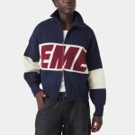 画像3: Unisex Logo knitted double zip high neck cardigan sweater  男女兼用ロゴ編み込みダブルジップハイネックカーディガンニット (3)