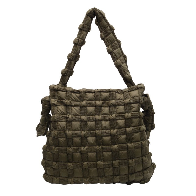 画像3: Plaid Embroidery Large Capacity Tote Shoulder Crossbody Bag　チェック格子刺繍ラージキャパシティートートショルダークロスボディバッグ (3)