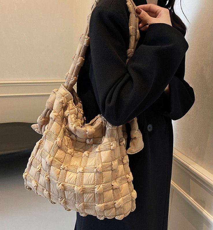 画像6: Plaid Embroidery Large Capacity Tote Shoulder Crossbody Bag　チェック格子刺繍ラージキャパシティートートショルダークロスボディバッグ (6)