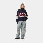 画像6: Unisex Logo knitted double zip high neck cardigan sweater  男女兼用ロゴ編み込みダブルジップハイネックカーディガンニット (6)