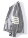 画像4: Unisex 4-line ribbed cardigan jacket sweater  男女兼用4本ラインリブ編みカーディガンジャケットニット (4)