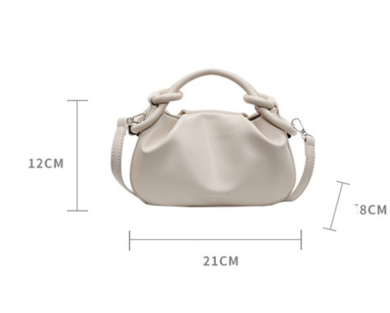 画像5: Gathered Leather Mini Tote Shoulder/Crossbody Bag　 ギャザーレザーミニトートショルダークロスボディバッグ (5)