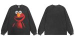 画像4: unisex Sesame Street Cookie Monster Big Print Long Sleeve Round Neck T-Shirt ユニセックスセサミーストリートクッキーモンスター ビッグプリント長袖ラウンドネック Tシャツ   (4)