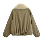 画像2: Fur lapel horn button coat jacket ファーカラーラペルホーンボタンジャケットコート (2)