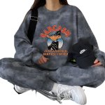 画像3: Looney Tunes Duffy Duck Tie-Dye round neck sweatshirt and sweatpants set ルーニーチューンダフイダックタイダイ スウェット セットアップ トレーナー& パンツ (3)