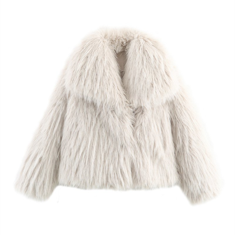 画像2: Faux Fur Eco Fur Mongolian Fur Custom Long Sleeve Winter Warm Fur Coat エコファー フェイクファー モンゴリアンファー ショート丈 ジャケットコート (2)
