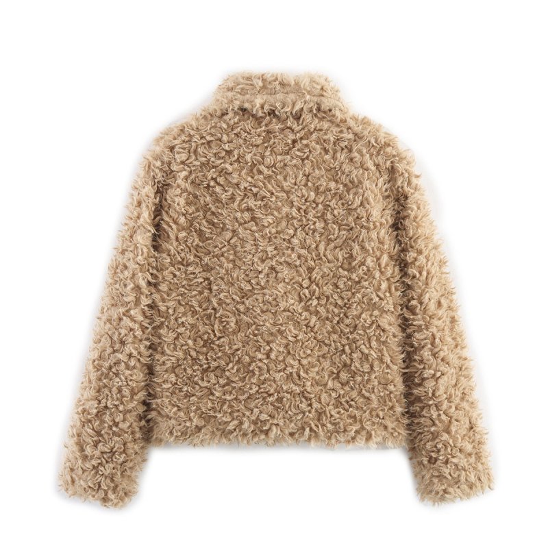 画像5: Eco Mongolian fur short jacket coat エコモンゴリアンファーショート丈ジャケットコート (5)