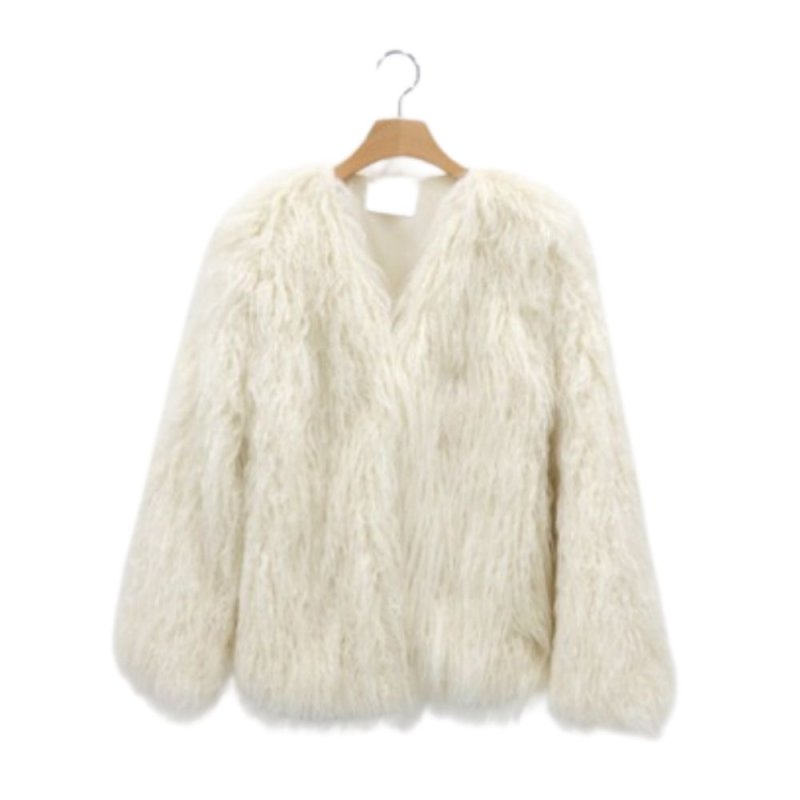 画像3: Eco Fur Custom Long Sleeve Winter Warm Mongolian Women Faux Fur Coat エコファー フェイクファー ジャケットコート (3)