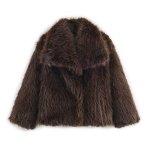 画像4: Faux Fur Eco Fur Mongolian Fur Custom Long Sleeve Winter Warm Fur Coat エコファー フェイクファー モンゴリアンファー ショート丈 ジャケットコート (4)