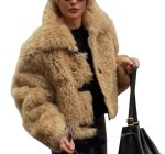 画像2: Eco Mongolian fur short jacket coat エコモンゴリアンファーショート丈ジャケットコート (2)