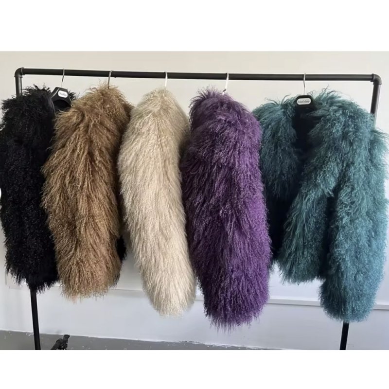 画像4: Real Mongolian Fur Custom Long Sleeve Winter Warm Fur Coat リアルモンゴリアンファー ショート丈 ジャケットコート (4)