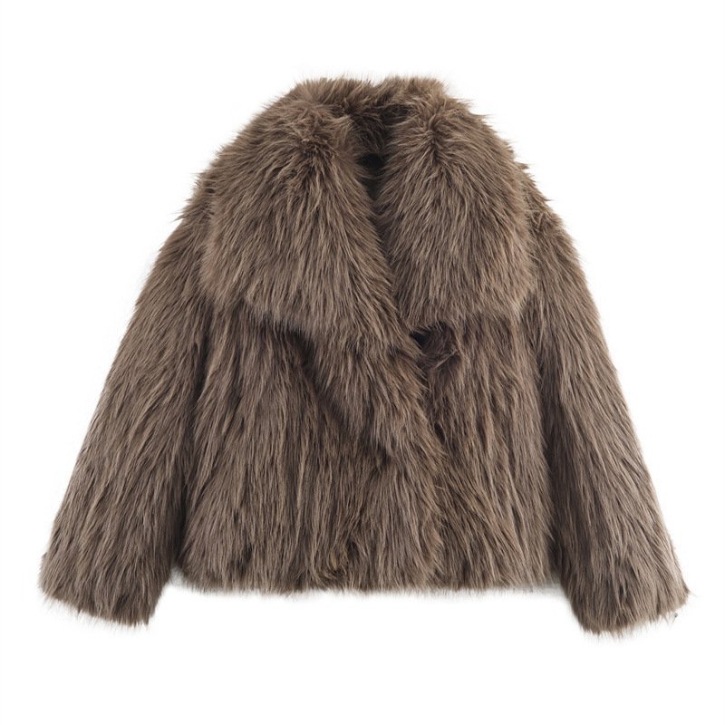 画像3: Faux Fur Eco Fur Mongolian Fur Custom Long Sleeve Winter Warm Fur Coat エコファー フェイクファー モンゴリアンファー ショート丈 ジャケットコート (3)