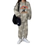 画像1: Looney Tunes Duffy Duck Tie-Dye round neck sweatshirt and sweatpants set ルーニーチューンダフイダックタイダイ スウェット セットアップ トレーナー& パンツ (1)