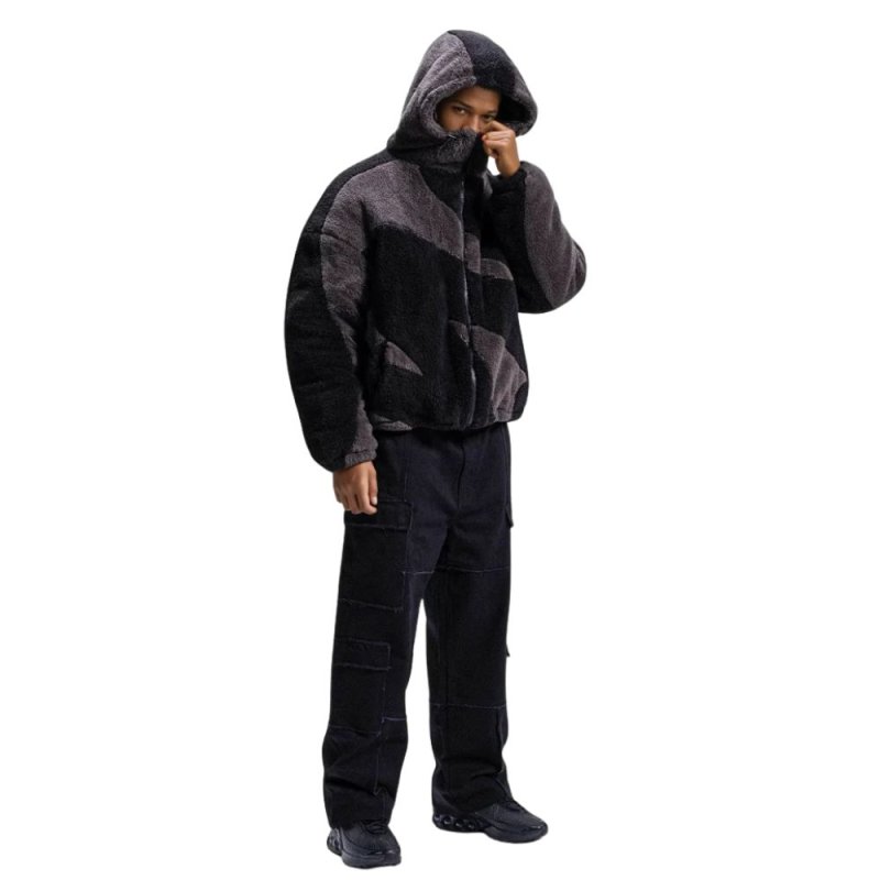 画像3: Day one Classic Midnight Fleece エコファー フーディー モコモコ フリース パーカー ジャケット (3)