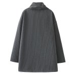 画像6: Striped muffler half coat jacket ストライプマフラーハーフ ジャケットコート (6)