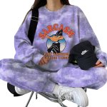画像2: Looney Tunes Duffy Duck Tie-Dye round neck sweatshirt and sweatpants set ルーニーチューンダフイダックタイダイ スウェット セットアップ トレーナー& パンツ (2)
