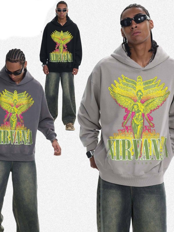 画像7: UnisexNIRVANA Fried Snowflake Washed Hoodie   男女兼用 ユニセックスNIRVANA フライドスノーフレーク ウォッシュフーディパーカー (7)